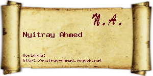 Nyitray Ahmed névjegykártya